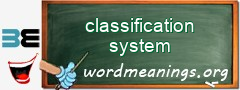 WordMeaning blackboard for classification system